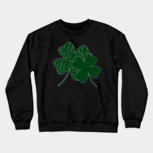 Double Luck Four Leaf Clovers (Black) Crewneck Sweatshirt